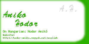 aniko hodor business card